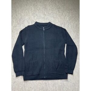NWOT Womens Black Knit Cardigan Full Zip Long Sleeve Pockets Casual Relaxed XXL